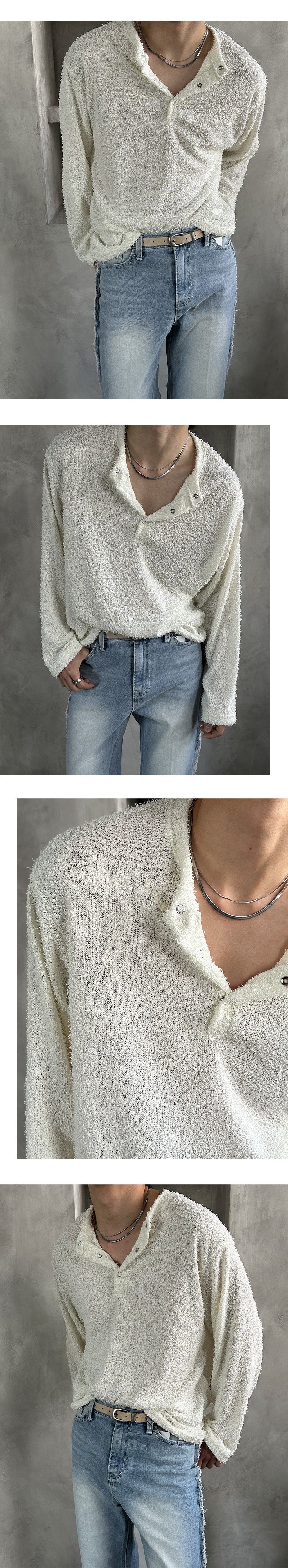 [S/S] Boucle henry neck long sleeves(4color)
