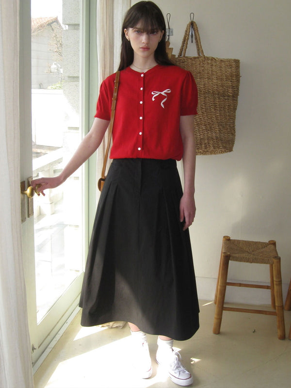 Bloom Triple Pintuck Long Skirt ( 2 colors )