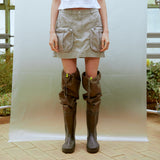 Cargo Mini Skirt (BEIGE)
