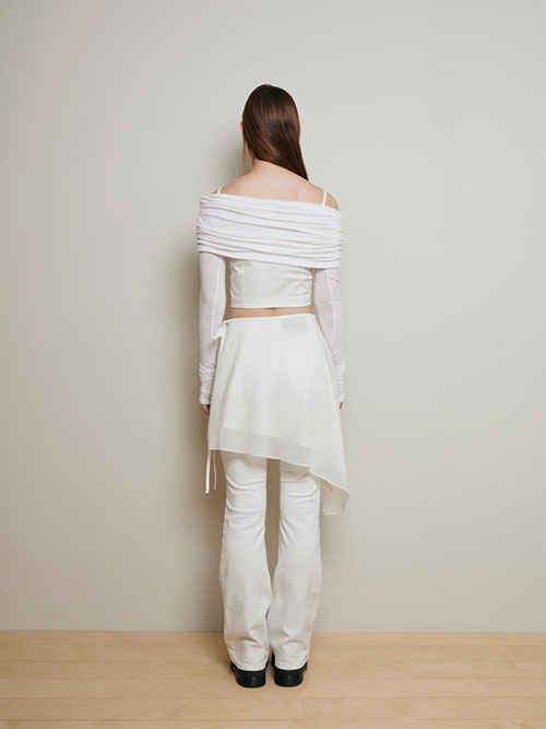 Unbalance wrap skirt (Ivory)