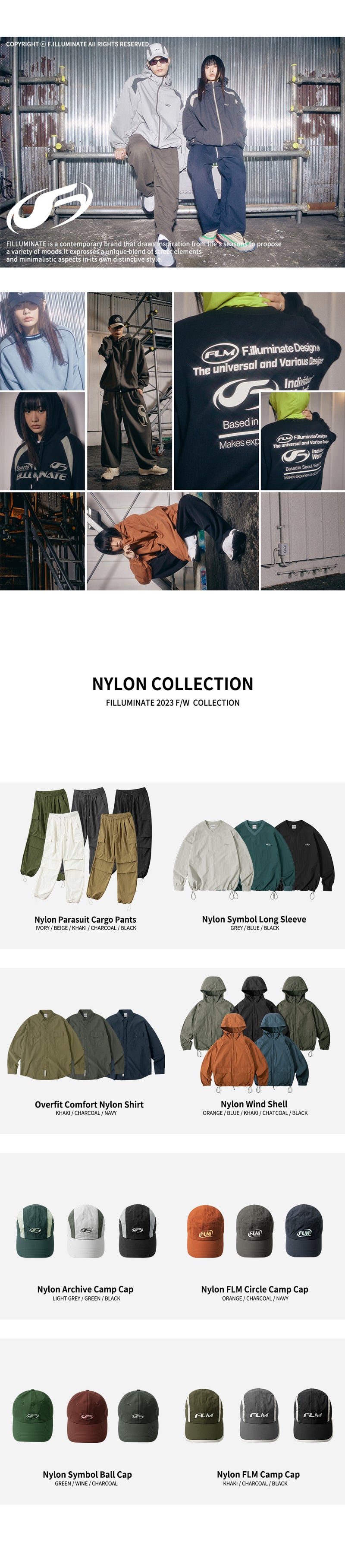 Nylon Parasuit Cargo Pants-Charcoal
