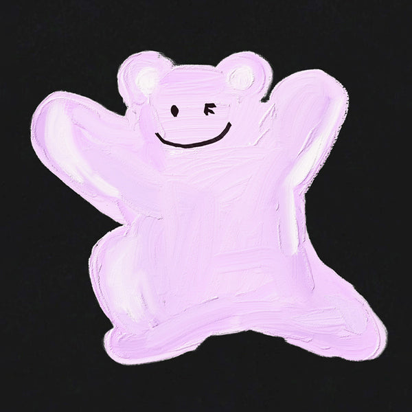 [UNISEX] Pink Painting Big Bear Smile Short-Sleeved T-shirt