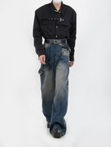 deconstructed spliced ​​jeans
