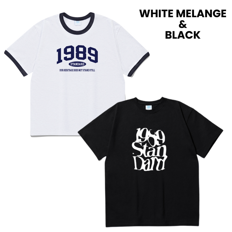 【SET】1989 クールコットンリンガー半袖（WHITE MELANGE）+イルージョン クールコットンオーバーフィット半袖