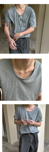 [BASIC ITEM] Soft u neck half t-shirts(5color)