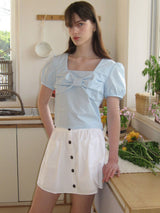 Dafodil Garden Flare Button Skirt ( 2 colors )