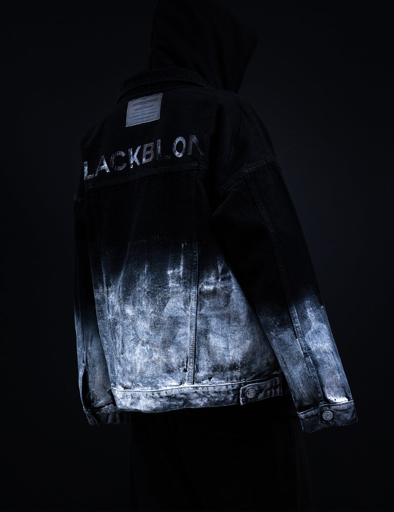 BBD Smoke Painted Custom Denim Jacket (Black)