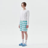 (M) Blue Pastel Grid PJ Shorts