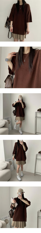 Sandy Round Overfit Short-Sleeved Knitwear