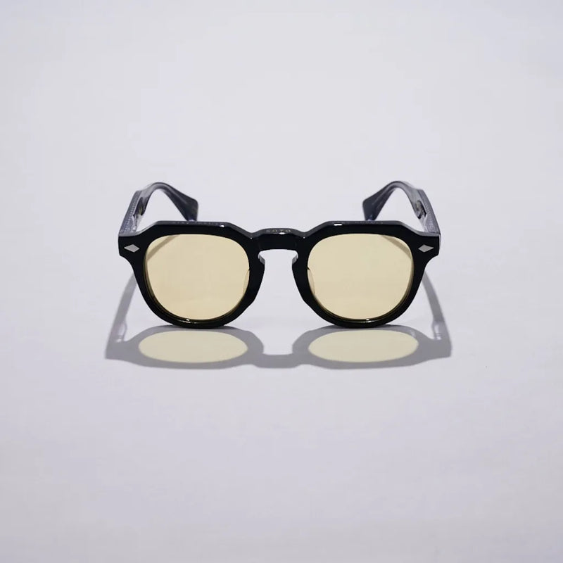 Vatic Vintage Optical Soto Black 8mm Yellow lens with French crown thick-cut acetate frame
