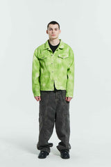 MPa LACQUERED TRUCKER JACKET (GREEN)