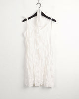 [Muffler set] Lucing Wrinkle Ribbon Strap Sleeveless Dress