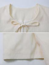 Ribbon Puff Short Sleeve Jacket (2color)