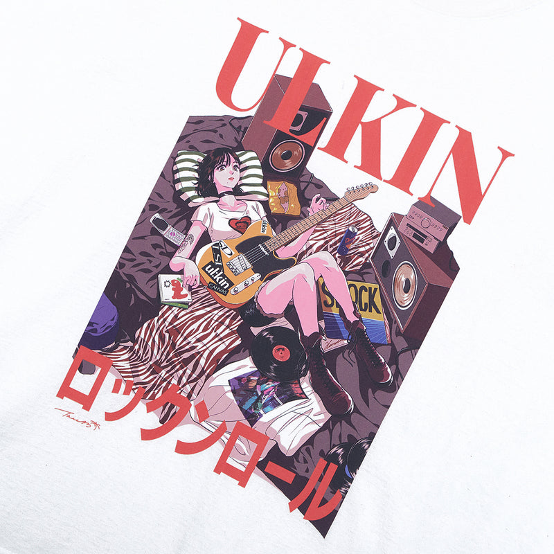 [ULKIN X Tree 13]アーティストTシャツ ロックンロール White