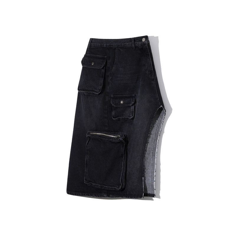 [24SS LSD COLLECTION] Artificial Cargo Midi Skirt_Charcoal