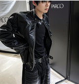 black up China leather jacket