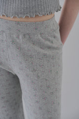 Flower BootCut Pants - Gray