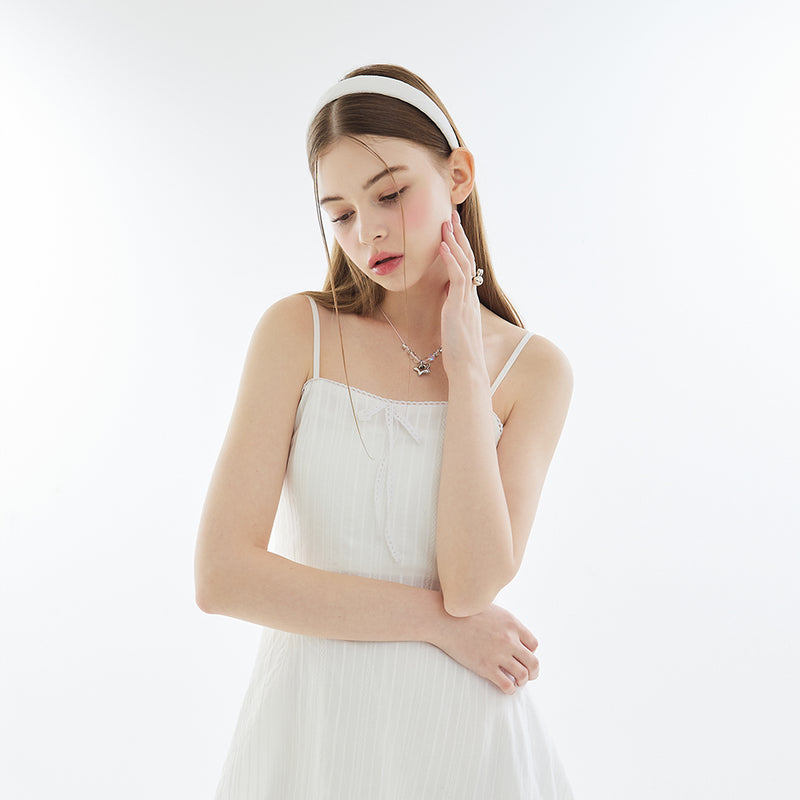 [SET] Lace Slip Mini Dress + Hairband _ White