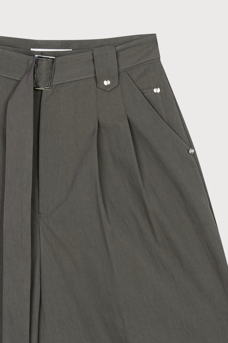 Belt Detail  Wide Pants Charcoal