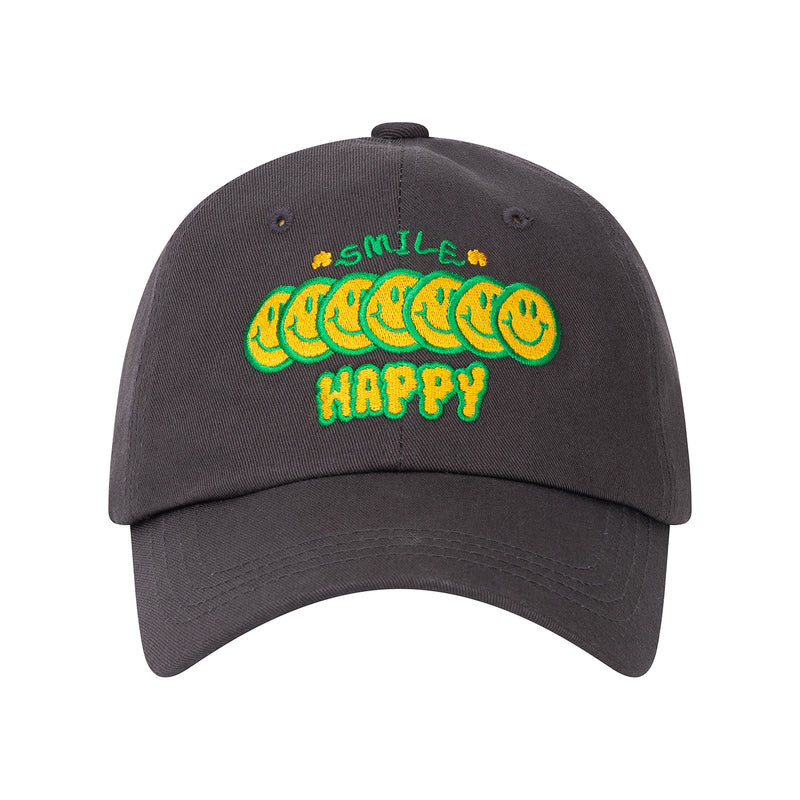 HAPPY SMILES BALL CAP
 - CHARCOAL