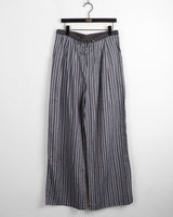 Lapek stripe color combination string long wide pants