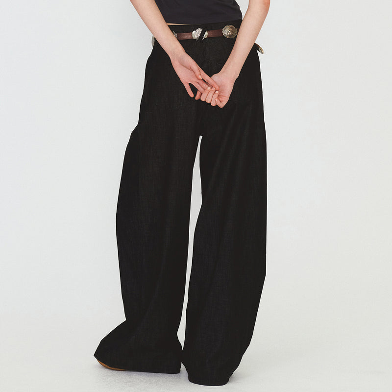RELAXED WIDE DENIM PANTS (black)