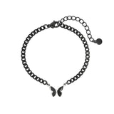 Black Butterfly Curve Chain Bracelet
