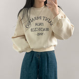 キャンディーポップエンブロイダリーレタリングスウェットシャツ / [3color/napping] Candy Pop Embroidery Lettering Sweatshirt