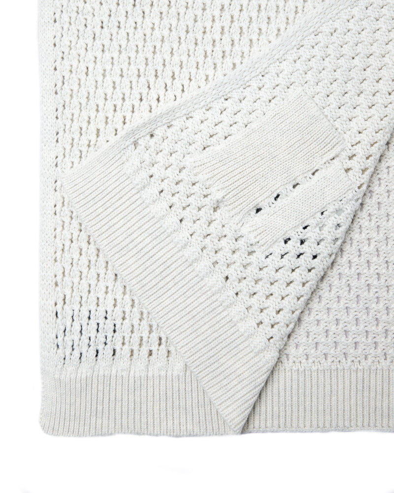 かぎ針編み長方形ホワイトスカーフ