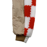 [UNISEX] Reversible Faux Fur Varsity Collar Coat (Red) (6656658407542)