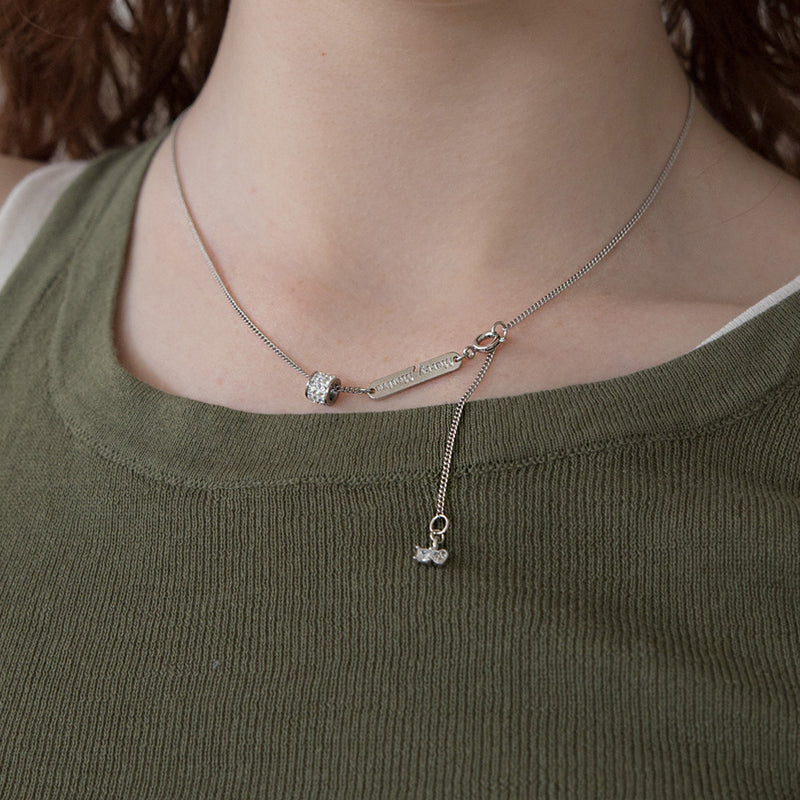 3ペンダントポイントウィズスリムチェーンネックレス/3 pendant point with slim chain necklace