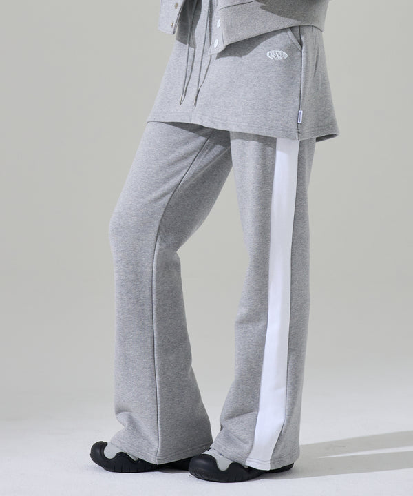 Our sweats color matching skirt pants Melange/White