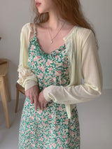ADONIS LIGHT BUTTON CARDIGAN(WHITE, YELLOW, PINK, GREEN, PURPLE 5COLORS!) (6591735496822)