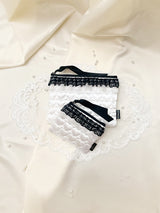 ダブルレースハートサテンジップポーチ (SET/6color) / [ORDER] Double Lace Heart Satin Zip-pouch (SET/6color)