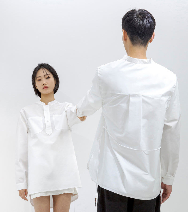 Pullover Mini Shirts One-piece / WHITE (6605768622198)