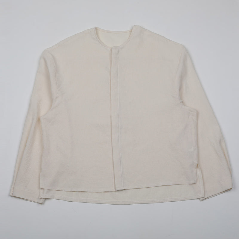 パールリネンラウンドシャツ/Mu Overfit Pearl Linen Round Shirt (2color) (6571421958262)