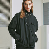 FRONT ARCH COVER HOODIE BLOUSON BLACK