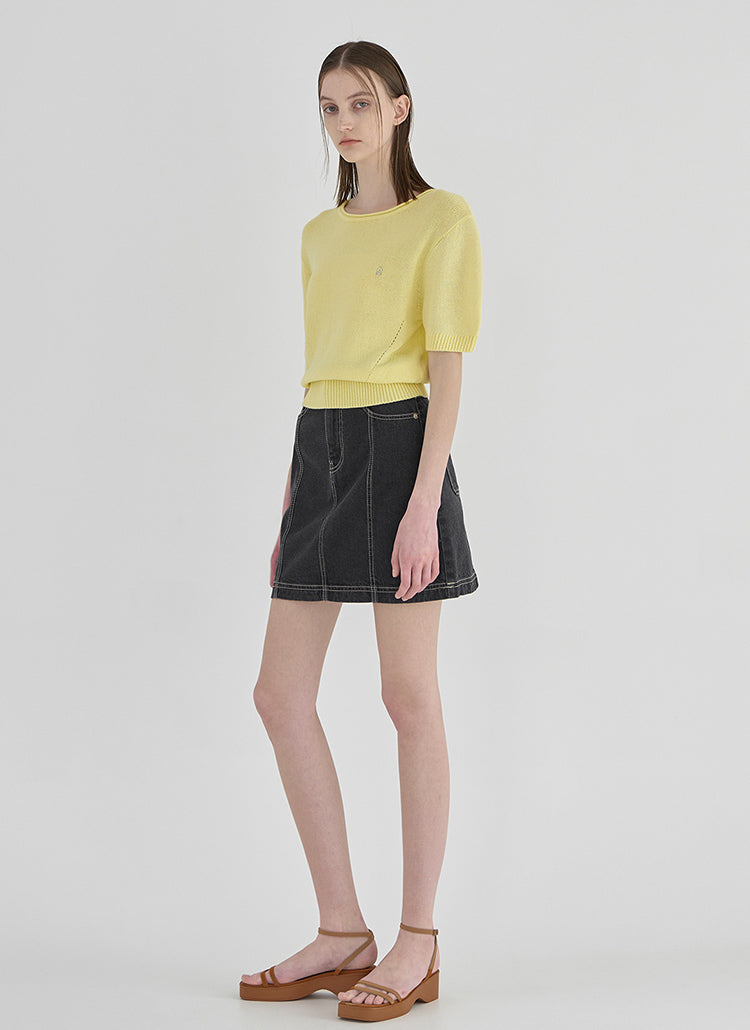 ユーティリティデニムミニスカート / (SK-4798) Utility Denim Mini Skirt