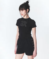 クリスタルモノグラムTシャツ/Crystal Monogram T-shirt Black