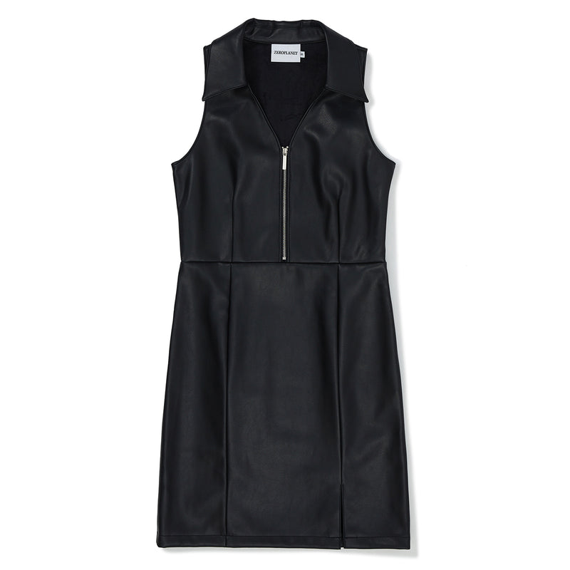 Diane Leather Mini Dress [BLACK] (6618901938294)