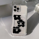 Flower for M Black Card Storage Phone Case