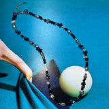 ブラックジェムストーンネックレス / black gemstone necklace