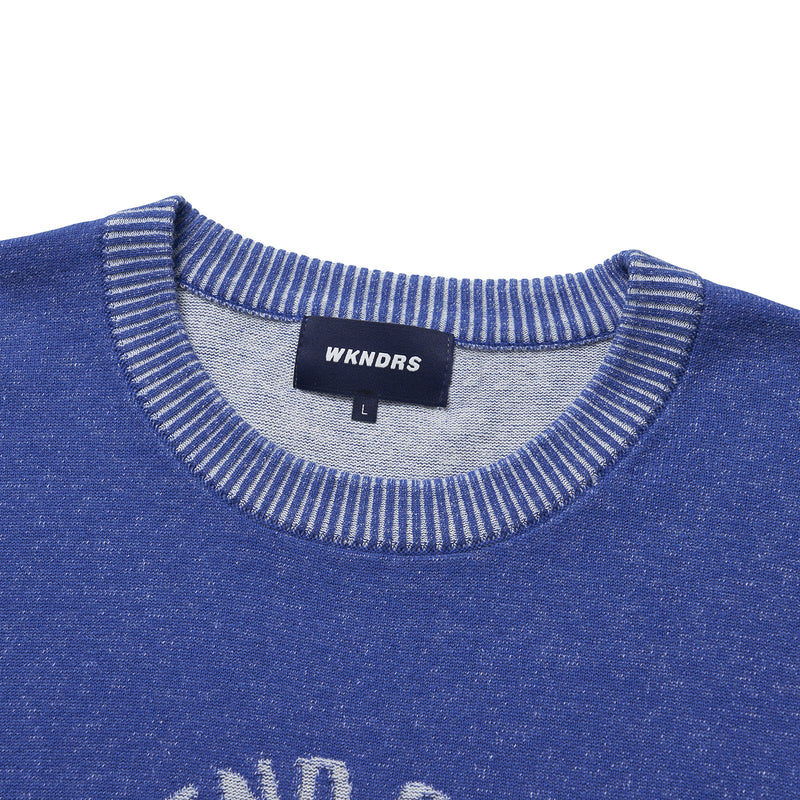 シェラブニットTシャツ / CHERUB KNITTED T-SHIRT (BLUE)