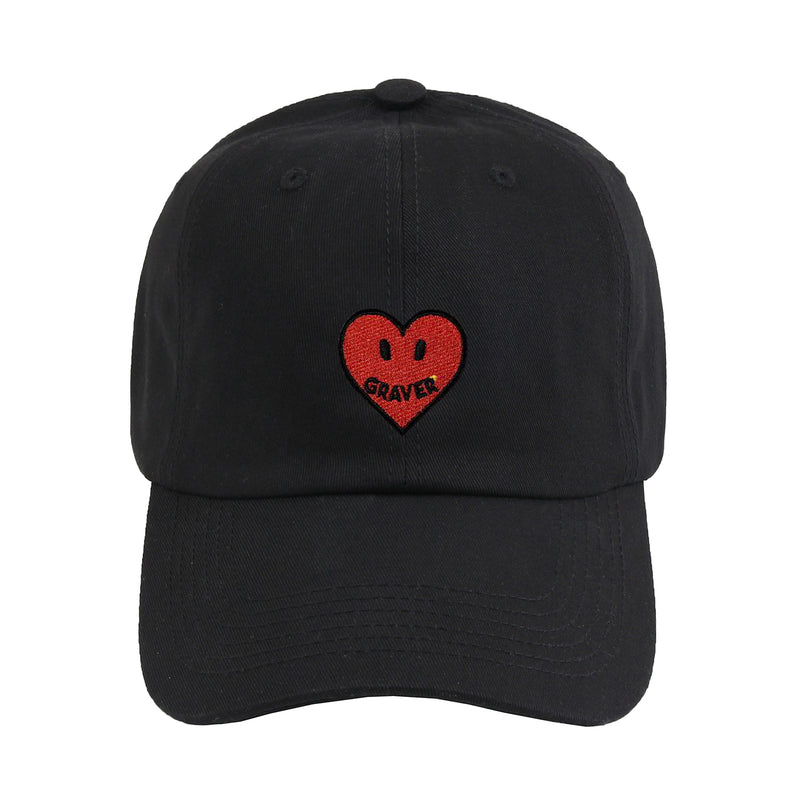 ハートロゴスマイル刺繍ボールキャップ / Heart Logo Smile Embroidery Ball Cap