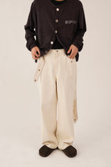 テール ボタン パンツ(ベージュ コットン)/Tail Button Pants (Beige Cotton)