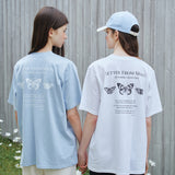 NEW VER. Triple Butterfly Embroidery Oversized Fit T-Shirt ( 3 COLORS ) (6576284434550)