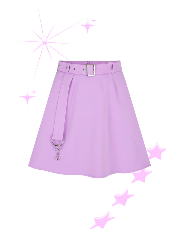 フレアスカートウィズアチャーム / Flare Skirt with a Charm (Lilac)