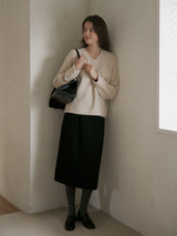 Plain wool skirt (6639416442998)