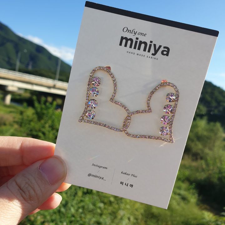 ハートラブピアス/Miniya Heart Love Earring (Jinju,Cubic)