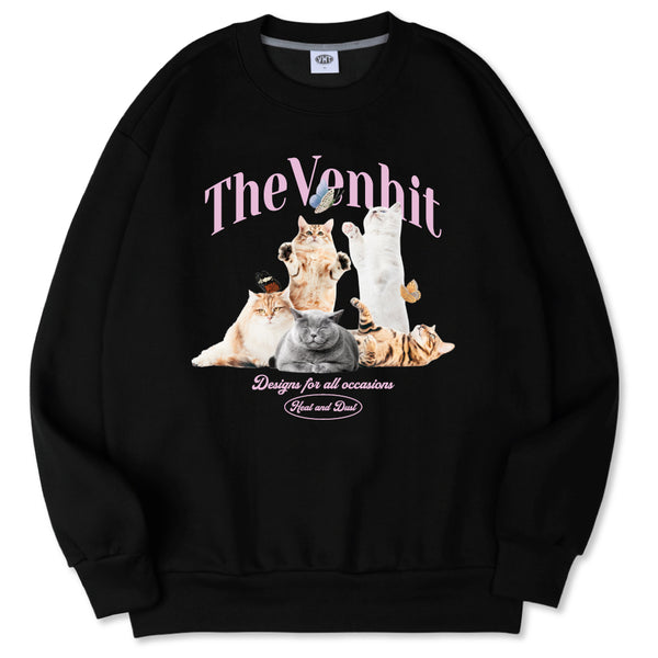 バタフライキャットスウェットシャツ/VENHIT Butterfly Cat SWEATSHIRT_B1